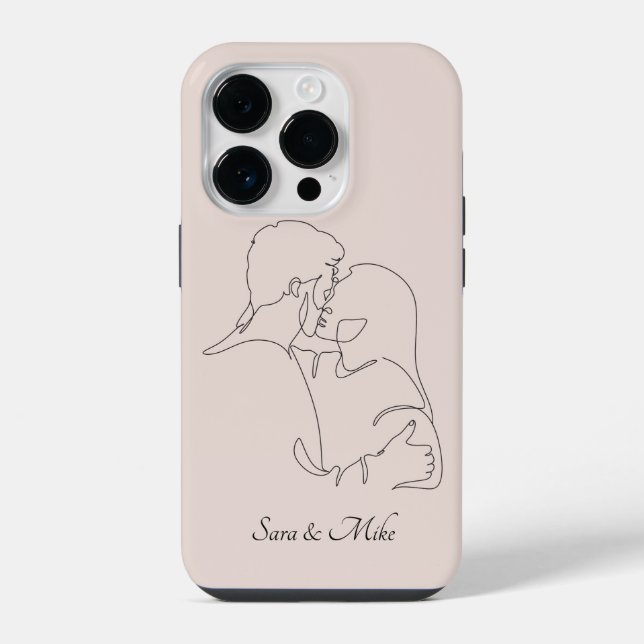 Abstract Couple Line Art , Boho Chic Case-Mate iPh iPhone Case (Back)