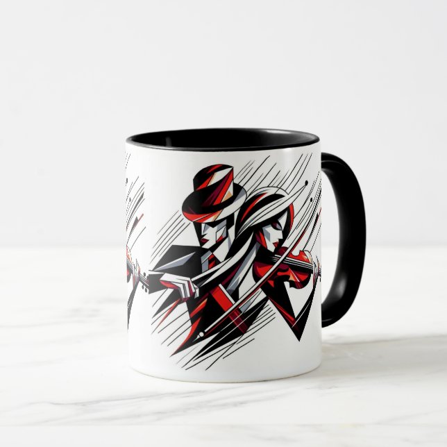Abstract Couple with Violin Mug (Front Right)