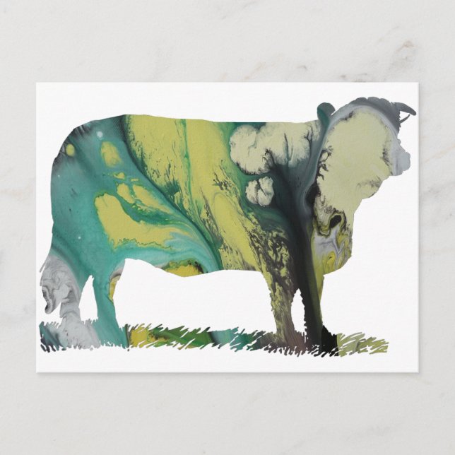 Abstract cow Silhouette Postcard (Front)