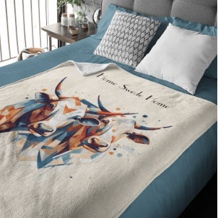 Abstract Cows, customizable Fleece Blanket