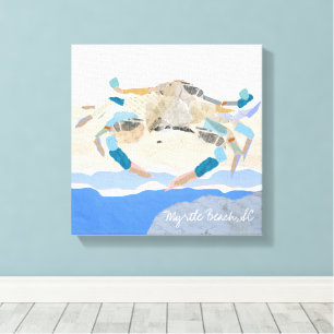 Abstract crab on the beach!  art on canvas print