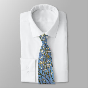 abstract cracked blue paint tie