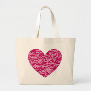 Abstract Crackle Heart Large Tote Bag