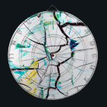 Abstract Cracks in Green Yellow Blue Dartboard<br><div class="desc">Want the look of something fancy without a fancy price tag? This abstract art is both elegant and has a complimentary colour palette. With easily added text of your choosing you can have these made as a gift,  or for yourself! This eye-catching graphic will make anyone happy!</div>