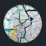 Abstract Cracks in Green Yellow Blue Dartboard<br><div class="desc">Want the look of something fancy without a fancy price tag? This abstract art is both elegant and has a complimentary colour palette. With easily added text of your choosing you can have these made as a gift,  or for yourself! This eye-catching graphic will make anyone happy!</div>