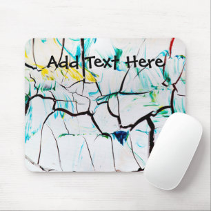 Abstract Cracks in Green Yellow Blue Mouse Pad