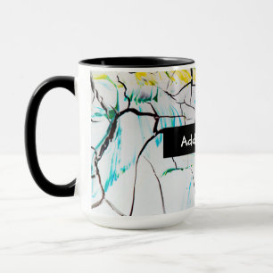 Abstract Cracks in Green Yellow Blue Mug