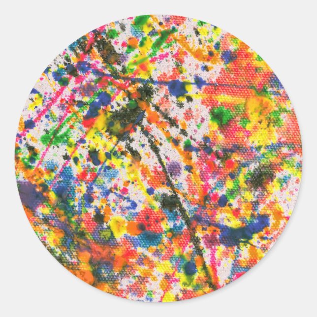 Abstract - Crayon - Mardi Gras Classic Round Sticker (Front)