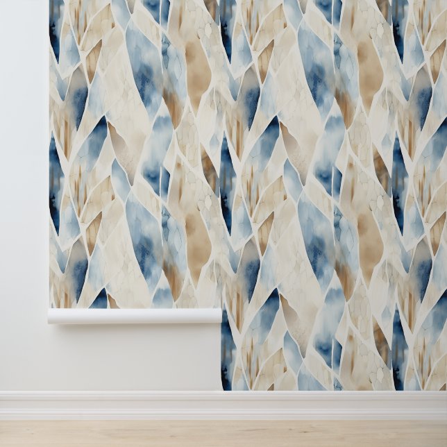 Abstract Cream Blue Brown  Wallpaper (Application)