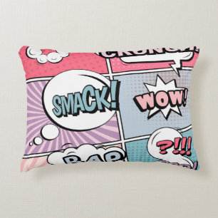 Abstract creative concept comic pop art style blan accent pillow