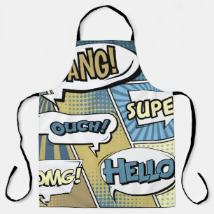 Abstract creative concept comic pop art style blan apron