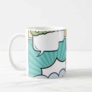 Abstract creative concept comic pop art style blan coffee mug