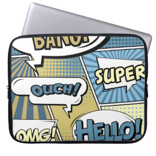 Abstract creative concept comic pop art style blan laptop sleeve