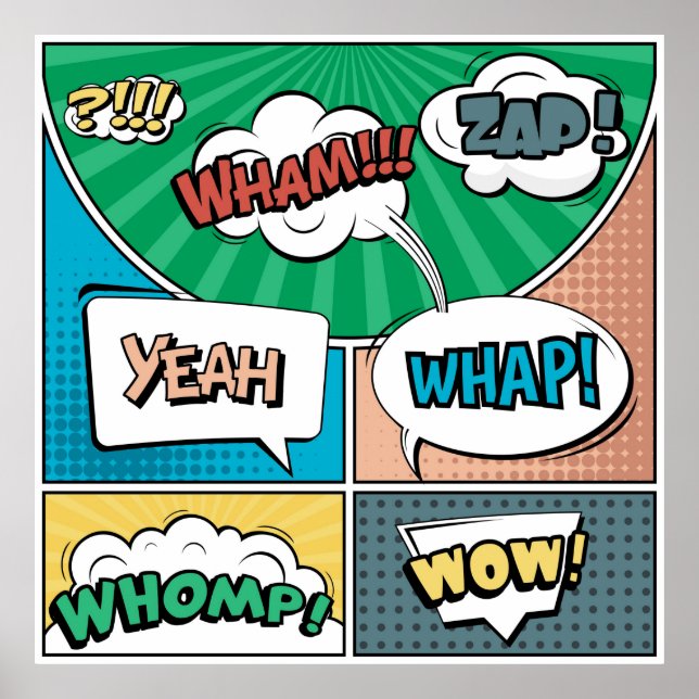 Abstract creative concept comic pop art style blan poster (Front)