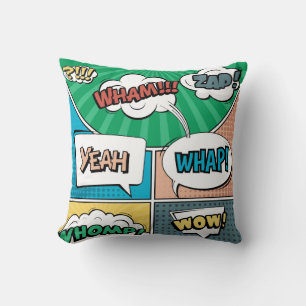 Abstract creative concept comic pop art style blan throw pillow