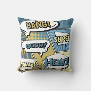 Abstract creative concept comic pop art style blan throw pillow