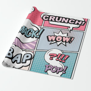 Abstract creative concept comic pop art style blan wrapping paper