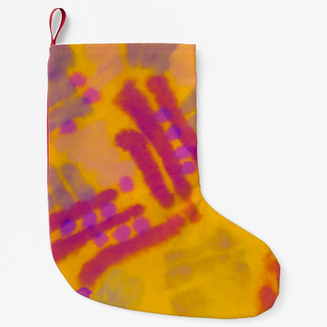 Abstract creative drawing. Autumn Color background Small Christmas Stocking (Front)