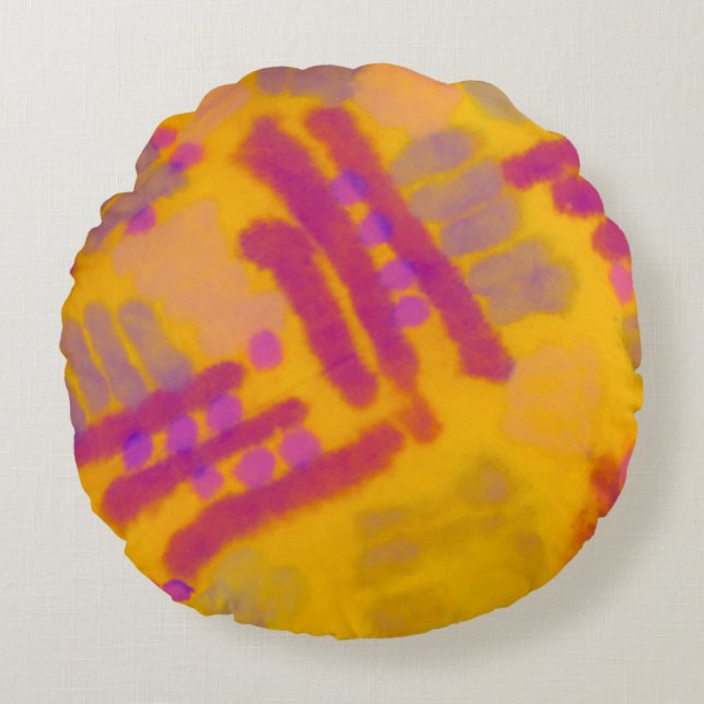 Abstract creative drawing. Autumn Colour backgroun Round Pillow (Front)