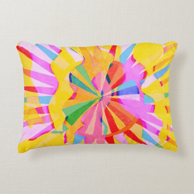 Abstract creative drawing, colourful background. accent pillow (Front)