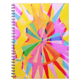 Abstract creative drawing, colourful background. notebook