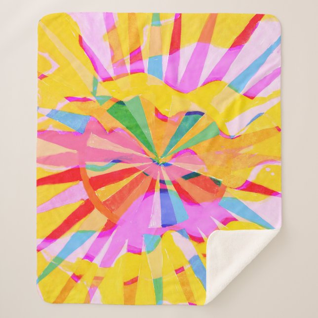 Abstract creative drawing, colourful background. sherpa blanket (Front)