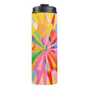 Abstract creative drawing, colourful background. thermal tumbler