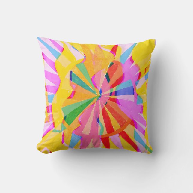 Abstract creative drawing, colourful background. throw pillow (Front)