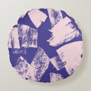 Abstract creative seamless pattern with brush stro round pillow