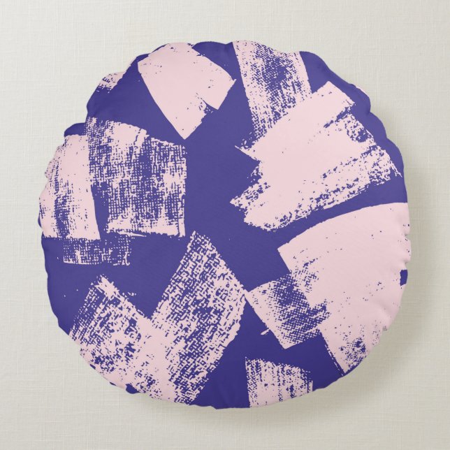 Abstract creative seamless pattern with brush stro round pillow (Front)