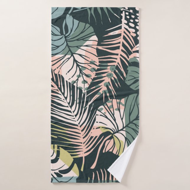 Abstract creative seamless pattern with tropical p bath towel (Bath Towel)