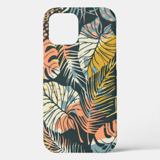 Abstract creative seamless pattern with tropical p iPhone 12 case