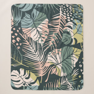 Abstract creative seamless pattern with tropical p sherpa blanket