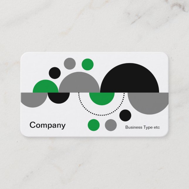 Abstract Crescents 01 - Grass Green Business Card (Front)