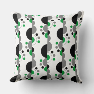 Abstract Crescents 01 - Grass Green Throw Pillow