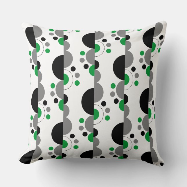 Abstract Crescents 01 - Grass Green Throw Pillow (Front)