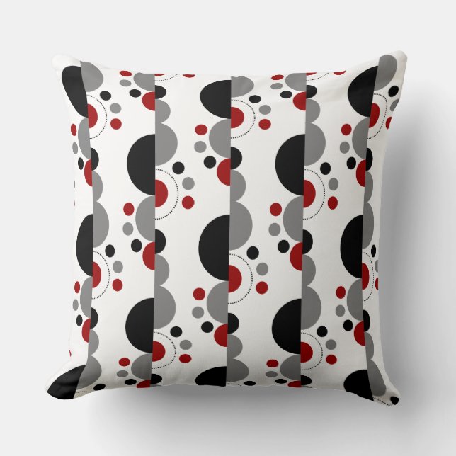 Abstract Crescents 01 - Ruby Red Throw Pillow (Front)