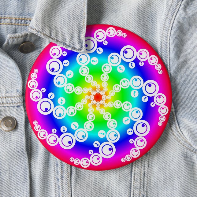 Abstract Crop Circle 6 Inch Round Button (In Situ)