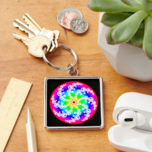 Abstract Crop Circle Keychain