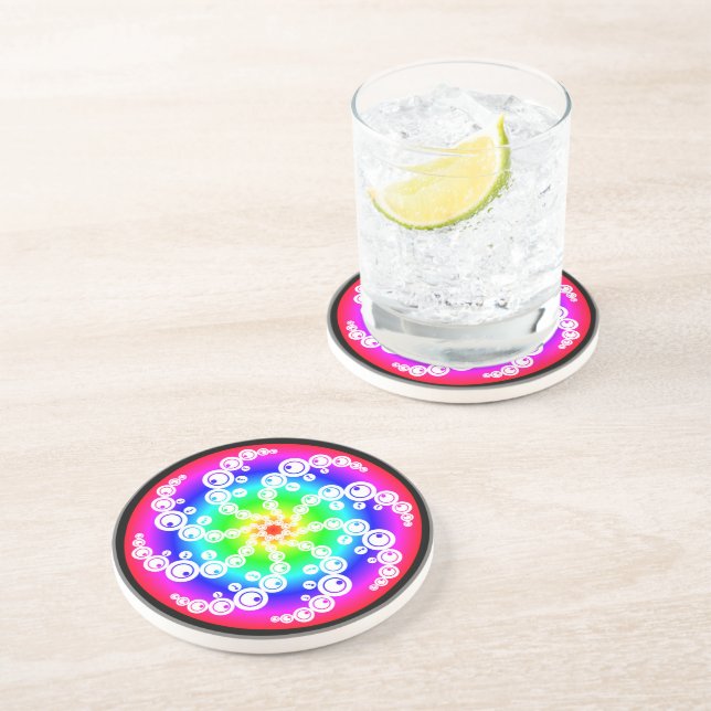 Abstract Crop Circle Sandstone Coaster (Side)