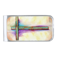 Abstract Cross Money Clip