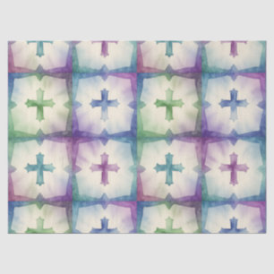 Abstract Cross pattern pretty watercolor faith  Tissue Paper