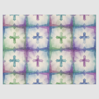Abstract Cross pattern pretty watercolor faith  Tissue Paper