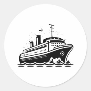 Abstract Cruise: A Minimalist Approach Classic Round Sticker
