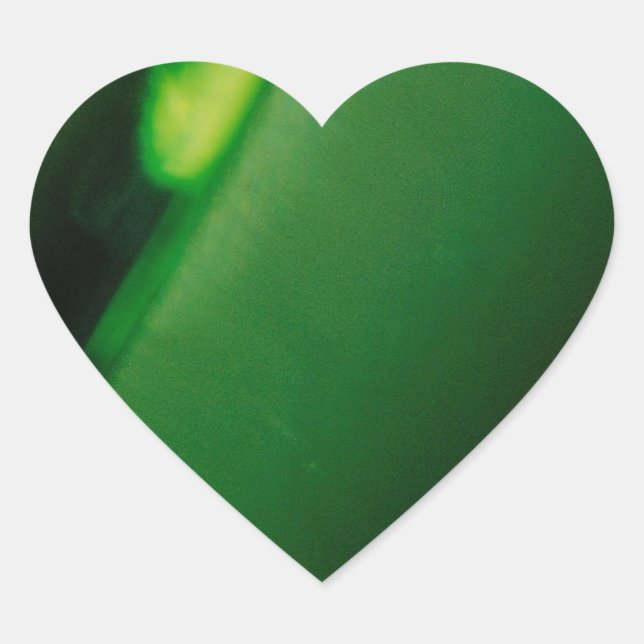 Abstract Crystal Reflect Green Fortune Heart Sticker (Front)