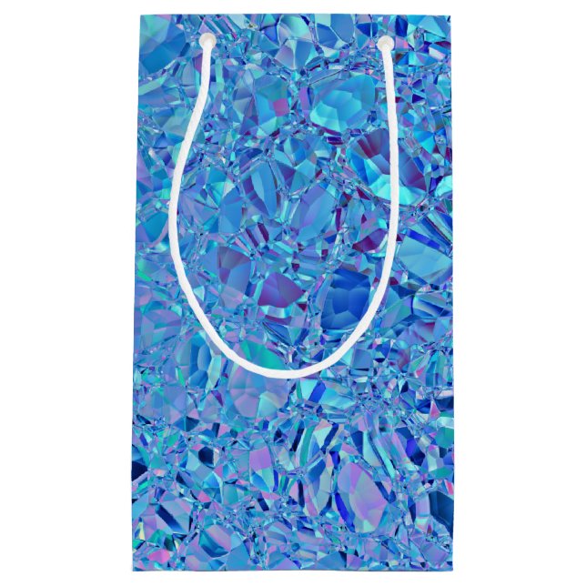 Abstract Crystal Turquoise and Blue Small Gift Bag (Front)