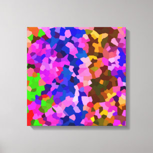 Abstract Crystalline Vibrant Mosaic Pattern Canvas Print