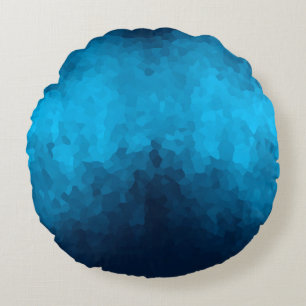 Abstract Crystallized Blue Background Round Pillow
