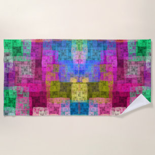 Abstract cubes beach towel