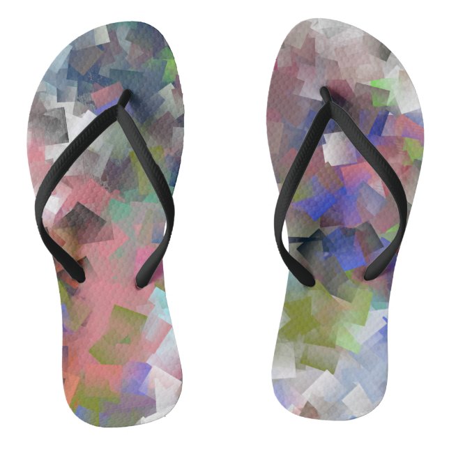 Abstract Cubes Flip Flops (Footbed)